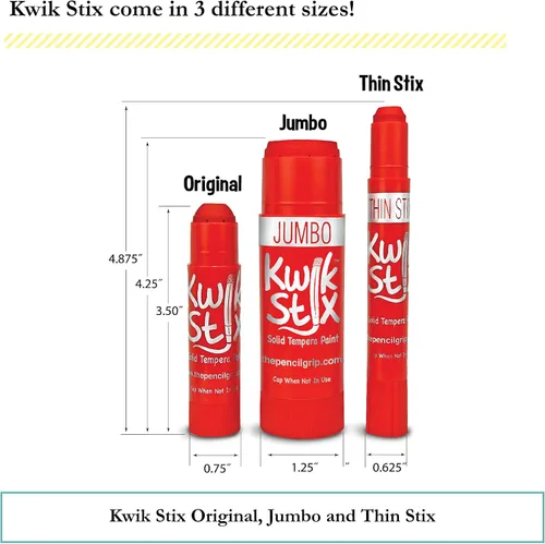 Miniatura 8 de Kwik Stix - Varillas de pintura de témpera sólidas, 144 colores clásicos, barras de pintura lavables para niños, de secado rápido, no tóxicas, sin