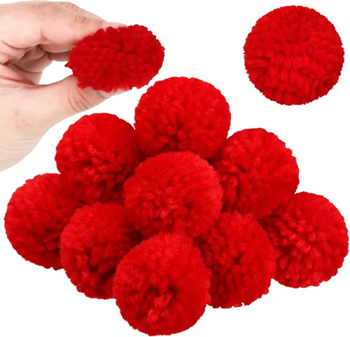 Syhood 20 Piezas Pompones de Hilo de Navidad Bolas para Manualidades DIY Hechas a Mano Pompones Mullidos para Navidad Sombreros DIY Fiesta de Acción