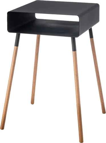 YAMAZAKI Home Mesa auxiliar lisa con estante de almacenamiento abierto, acento rectangular que ahorra espacio, sala de estar, dormitorio, sofá, mesa
