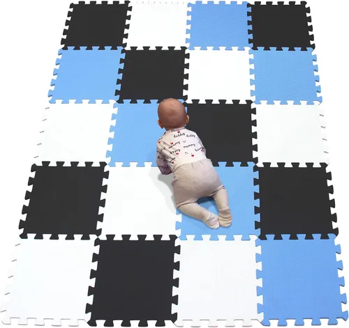Miniatura 21 de YIMINYUER Alfombra de juego para bebé, 20 piezas de rompecabezas de espuma EVA suave para ejercicio y yoga, alfombrilla no tóxica portátil para sala