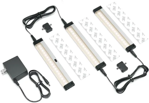 EShine Kit de iluminación LED activada por ondas manuales para debajo del gabinete, regulable, paquete de 3 unidades de 7 pulgadas, control de