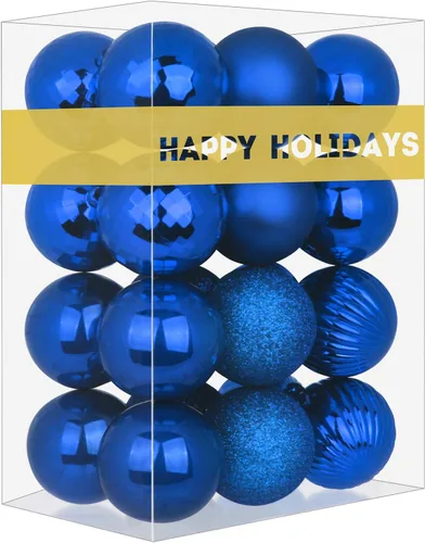 Miniatura 17 de Bolas de Navidad Grandes de 3.2" en Azul Bebé - Adornos para Árbol de Navidad, Bolas Colgantes Inastillables para Cumpleaños, Halloween, Boda