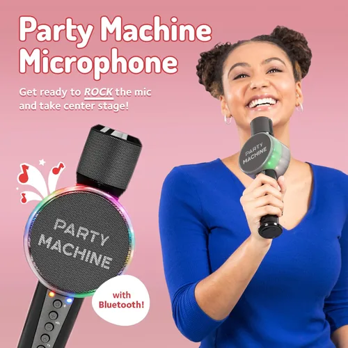 Miniatura 2 de Singing Machine Micrófono de karaoke inalámbrico para niños y adultos, micrófono de máquina de fiesta (negro) - Micrófono Bluetooth portátil de mano