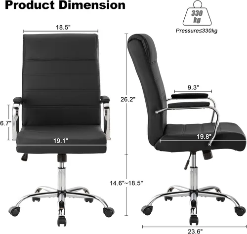 Miniatura 3 de Silla de escritorio de oficina, sillas modernas de cuero para sala de conferencias, silla ergonómica de respaldo alto, silla ejecutiva giratoria