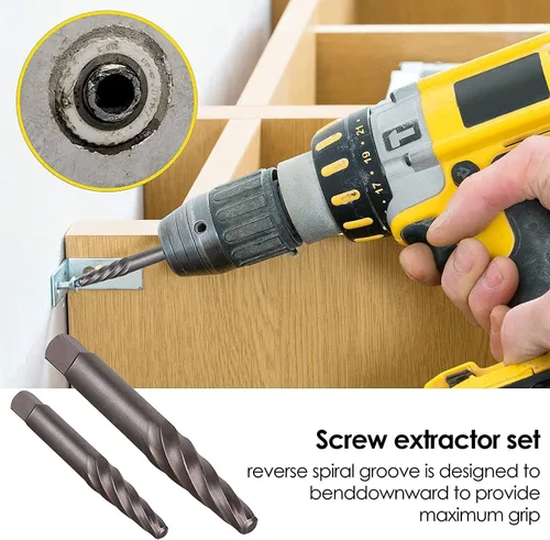 Miniatura 5 de XEWEA Juego de 26 extractores de tornillos y pernos con broca izquierda, con adaptador hexagonal, herramientas de impacto fácil de salir, removedor