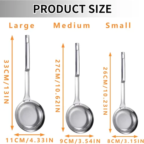 Miniatura 2 de Colador de malla fina de acero inoxidable, colador de acero inoxidable de malla fina, cuchara colador de malla extra fina con mango para filtro