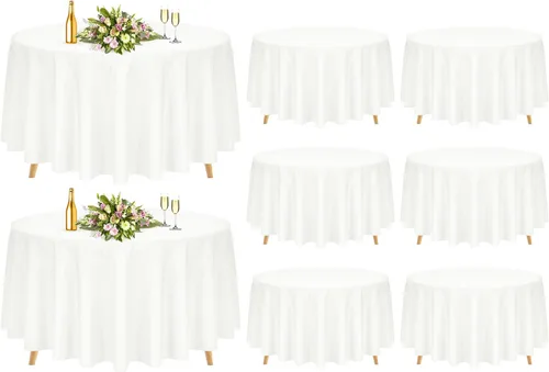 Miniatura 19 de Pesonlook - Paquete de 12 manteles rectangulares de 60 x 102 pulgadas, color beige, para mesas rectangulares de 6 pies, mantel de tela lavable