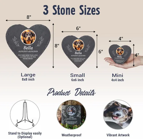 Miniatura 4 de Baosity Piedras conmemorativas para mascotas: regalos para perros y gatos por pérdida, monumentos conmemorativos del puente arcoíris 003