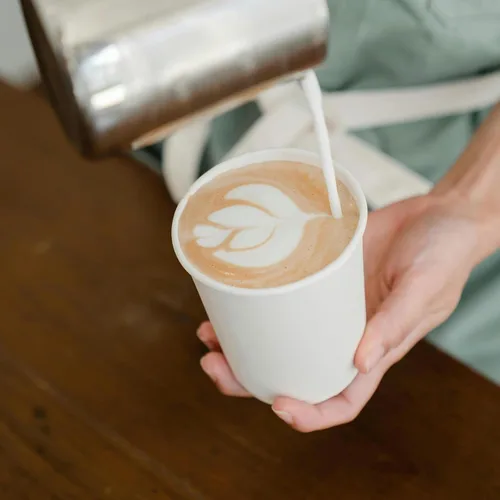 Miniatura 7 de TashiBox Vasos de papel para bebidas calientes blancas de 12 onzas, 120 unidades, tazas de café de papel desechables