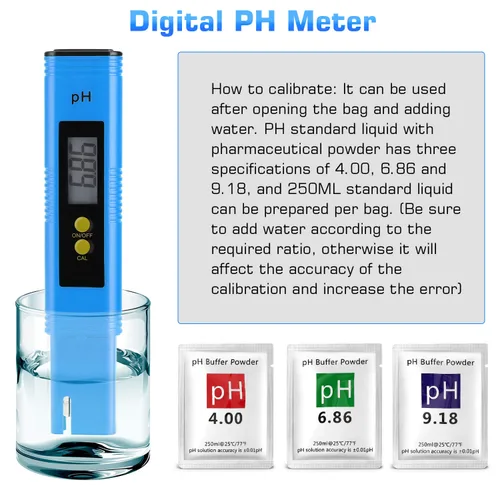 Miniatura 7 de Medidor de pH para agua de cultivos hidropónicos, medidor digital de ph alta precisión 0.01 con rango de medición de pH 0-14, medidor de bolsillo