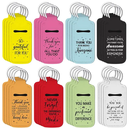 Ecation 72 piezas de soporte para lápiz labial a granel, llavero con texto en inglés "Thank you" (Thank You), bolsa de brillo de labios inspirador