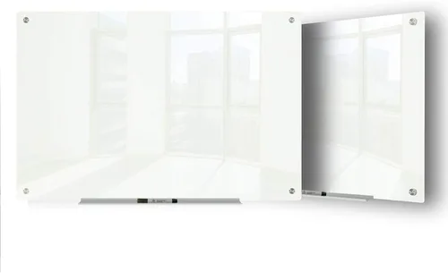 Miniatura 21 de J&J worldwide Pizarra blanca de vidrio magnético negro de 35 x 23 pulgadas, sin marco, de vidrio templado, borrado en seco, para montaje en pared