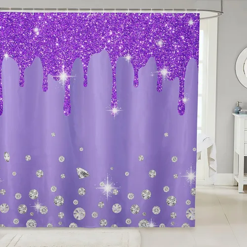 Miniatura 6 de Cortina de baño de flores de margarita para niños y niñas, cortina de ducha floral para decoración de baño, 72 x 72 pulgadas, retro, floral