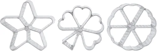Miniatura 9 de Moldes de hierro para gofres de rosetón de flores, innovadores para impresión de pasteles, galletas, moho de pastelería con mango para postre