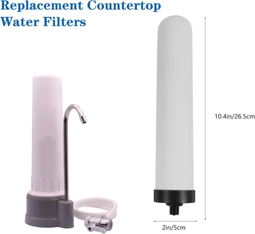 Miniatura 3 de Filtros de agua de cerámica de repuesto de 10 pulgadas para cocina, filtro de encimera de 4 etapas, cartucho de vela lavable de 10 pulgadas