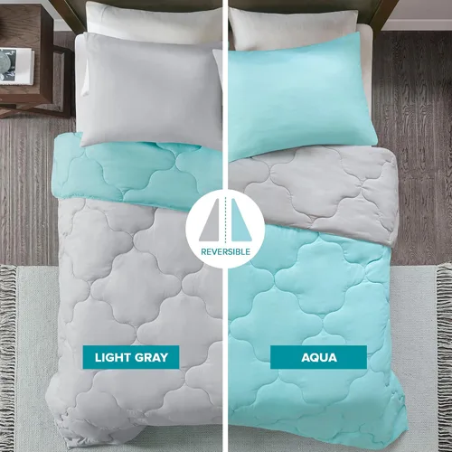 Miniatura 5 de Comfort Spaces Vixie Juego de Edredón Reversible - Cubierta Acolchada Geométrica Casual de Moda, Ropa de Cama Acogedora Alternativa de Plumón