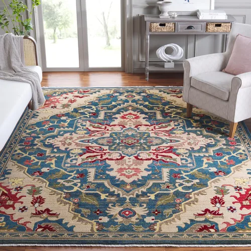 Miniatura 5 de SAFAVIEH Kashan Collection - Alfombra de área de 2 x 3 pies, color rojo y beige, diseño oriental tradicional, no desprende pelusa y de fácil
