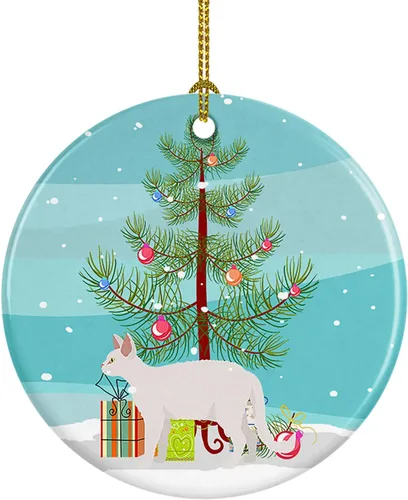 Miniatura 16 de Caroline's Treasures Adorno de cerámica con texto en inglés "Merry Christmas" para colgar en el árbol de Navidad, decoración para el hogar, Navidad