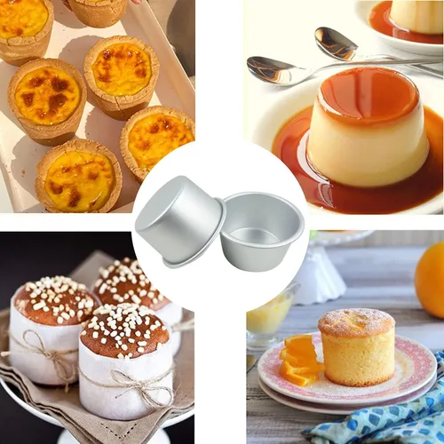 Miniatura 6 de 6 paquetes de moldes para popover, molde individual grande para muffins, taza de pudín de aluminio, molde fundido de chocolate, máquina para hornear