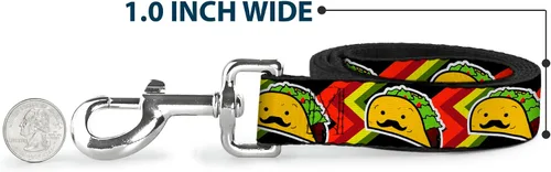 Miniatura 5 de Correa para perro Taco Man 4 pies de largo 0.5 pulgadas de ancho