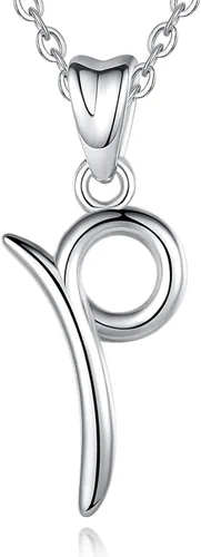 Miniatura 77 de EUDORA Collares de plata esterlina con inicial para mujer, regalos clásicos de 26 letras sin cuello para niñas, hermana, madre hija, cadena de 18