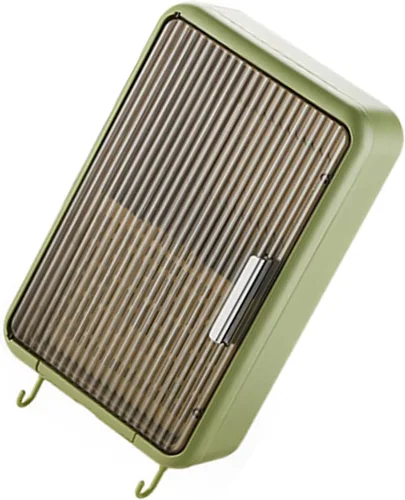 Miniatura 9 de Organizador de palillos montado en la pared, a prueba de polvo, almacenamiento de utensilios de cocina con tapa, adecuado para cucharones, tenedores