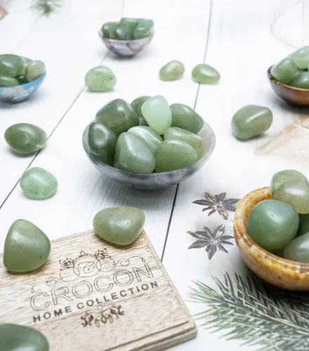 Miniatura 4 de Crocon 1LB Jade Verde piedras rodadas y cristales a granel 2000+ quilates kit de cristales naturales para curación de Reiki, piedras pulidas