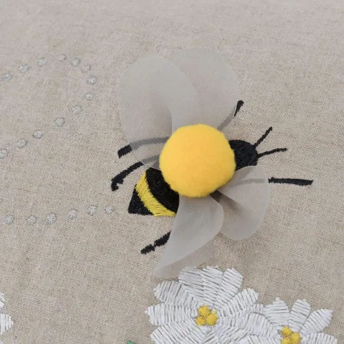 Miniatura 4 de KINGROSE Funda de almohada con diseño de abeja de miel, funda de cojín bordada para sofá, dormitorio, sofá, sala de estar, 14 x 24 pulgadas