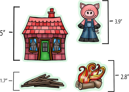 Miniatura 3 de Juego de historias de tres cerditos pequeños, figuras de tablero de fieltro de franela, 13 piezas precortadas más páginas de actividad, niños