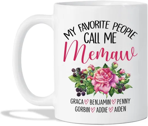 Miniatura 12 de Taza de café con texto en inglés "Best Memaw Ever", taza de cerámica personalizada con memaw única, taza de cerámica con la frase "Best Memaw Ever