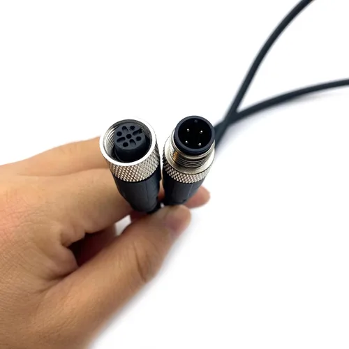 Miniatura 2 de Cable conector macho a hembra M12, un código de alambre de moldeo recto hembra a macho Sensor de aviación Cable eléctrico de PVC 250V 4A AC/DC Cable