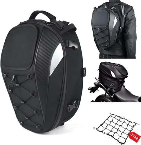 Miniatura 9 de Bolsas de sillín de motocicleta, Bolsas de sillín Powersports, Bolsa de equipaje impermeable, Bolsa de almacenamiento de casco de cara completa