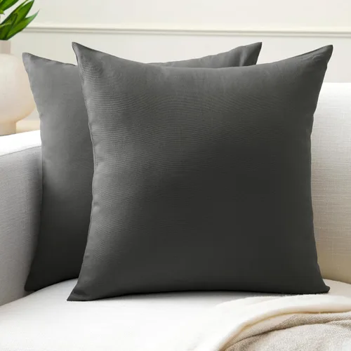 Miniatura 58 de Encasa XO Juego de 2 fundas de almohada de 12 x 12 pulgadas, color beige, sin rellenos, fundas de almohada de algodón para sala de estar, cama