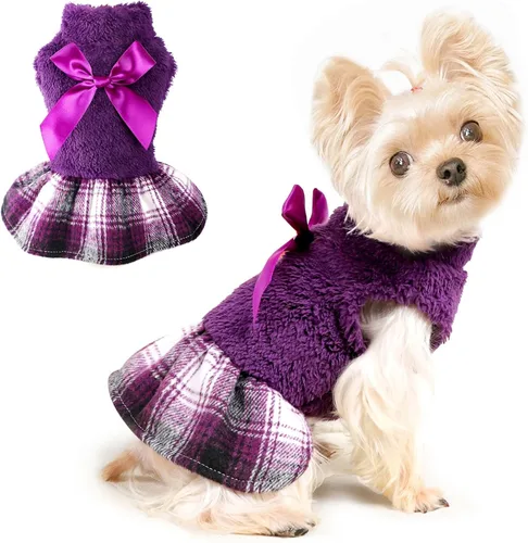 Suéter para Perro Ropa de Invierno para Perros Pequeños para Niños y Niñas Vestido de Otoño para Cachorros de Felpa Caliente Suéteres de Chihuahua y