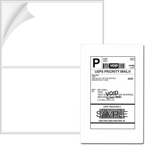 Coopaty Etiquetas de Envío de Media Hoja 8.5" x 5.5" Etiquetas Adhesivas para Impresoras Láser y de Inyección de Tinta, 2 por Página Etiquetas de