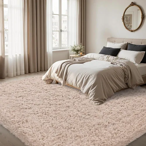 Miniatura 2 de Alfombra de área de 4 x 6 pies para sala de estar: ultra suave y esponjosa, alfombra de felpa grande antideslizante para interiores, alfombra Beige