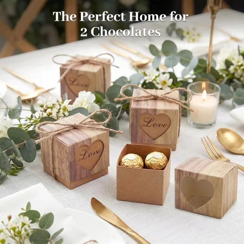 Miniatura 3 de VGOODALL Cajas de regalo pequeñas, cajas de recuerdo de fiesta, 2 x 2 x 2 pulgadas, paquete de 50 unidades para invitados nupciales, baby shower