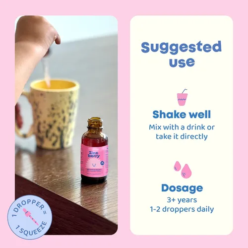 Miniatura 6 de JoySpring ZincBerry - Suplemento de zinc y vitamina para niños (2 fl oz) Gotas de apoyo inmunológico con sabor a saúco para niños de 3 a 16 años