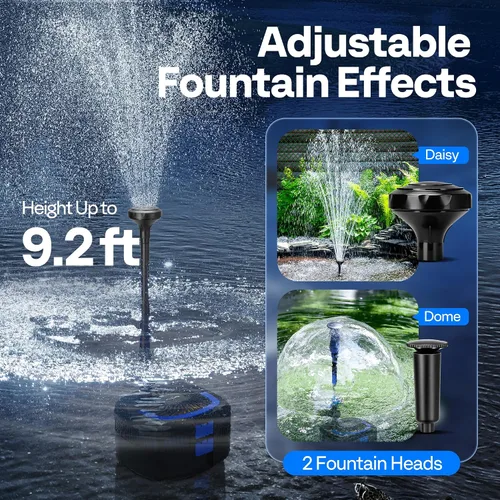Miniatura 4 de VIVOHOME Kits de sistema de filtro de estanque 4 en 1, bomba de agua de 950 GPH con filtro, fuente y combo de luz de 13 W para estanques de hasta