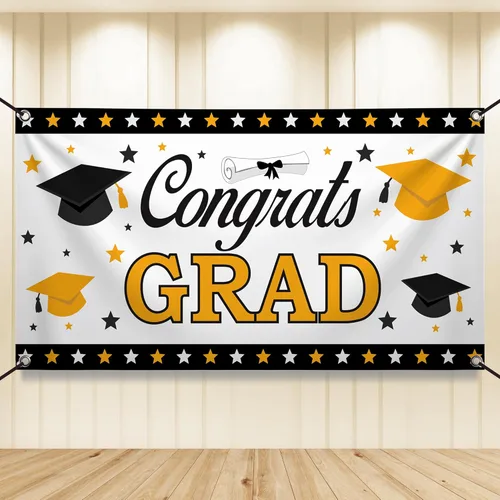 Miniatura 10 de KatchOn, Cartel de graduación XtraLarge de felicitaciones – 72 x 44 pulgadas, pancarta de graduación Fondo de felicitaciones Decoración