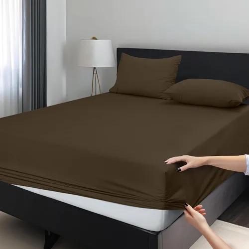 LUX Décor - Sábana bajera individual – Sábanas de microfibra elástica de 360 grados fáciles de ajustar, bolsillo profundo de 16 pulgadas, resistente