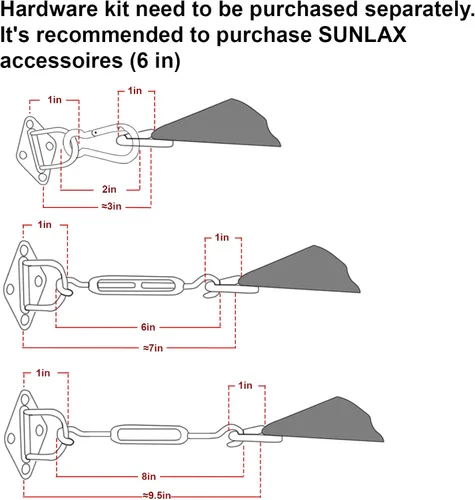 Miniatura 3 de SUNLAX Toldo tipo vela, forma de rectángulo, protección ultravioleta, permeable, para exteriores y patio trasero (hacemos tamaño personalizable)