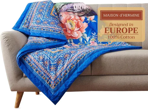 Miniatura 48 de Maison d' Hermine Manta para sofá, ligera y suave, cálida y transpirable, de algodón, para cama, para niñas, niños, mujeres, hombres, regalos, sofá