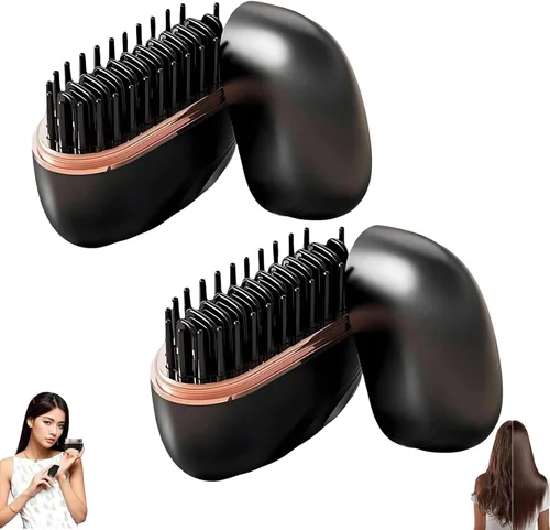 Miniatura 9 de Yaslayp Glambrushs Plancha de Pelo Mini, Cepillo Alisador de Pelo Recargable Inalámbrico Portátil, Control de Temperatura de 3 Velocidades, Plancha