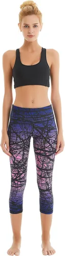 Miniatura 7 de COOLOMG Pantalones de yoga para mujer, mallas capri para correr, leggings de tiro bajo, entrenamiento, gimnasio con bolsillos ocultos