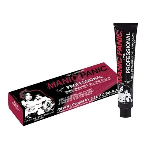 Manic Panic Tinte de gel semipermanente de terciopelo rojo cereza profesional, color rojo cereza brillante, brilla bajo la luz negra, dura más de 40
