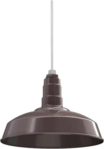 Miniatura 53 de Steel Lighting Co. Carson Barn Light Colgante montado en el techo Cúpula de 16 pulgadas Cable negro Luz de acero de estilo industrial