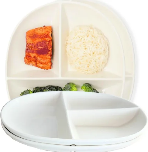 Miniatura 8 de Uba Placa de control de porciones (PORCELANA) para adultos para una dieta saludable