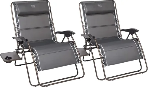 Miniatura 14 de TIMBER RIDGE Silla de gravedad cero de gran tamaño, 33 pulgadas de ancho, silla reclinable XXL de gravedad cero con mesa lateral, silla de descanso