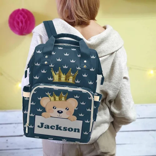 Miniatura 5 de Mochila personalizada Newcos para pañales de bebé con nombre, mochila de maternidad con gran capacidad para mujeres 0303-5